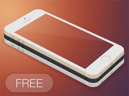 Free Flat 3D Iphone5S Mockup
