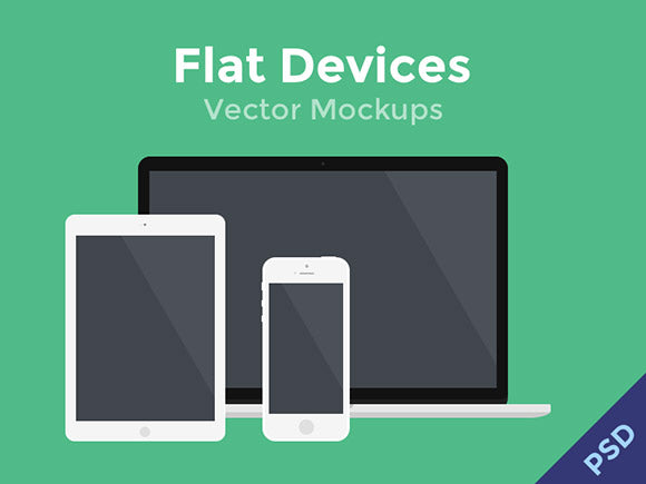 Free Flat Devices Mockups Psd