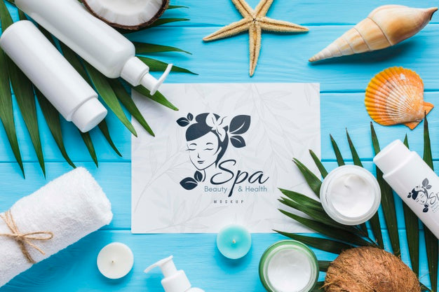 Free Flat Lay Arrangement Mock-Up With Spa Elements Psd