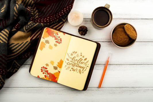 Free Flat Lay Arrangement With Notebooks And Coffee Cup Psd