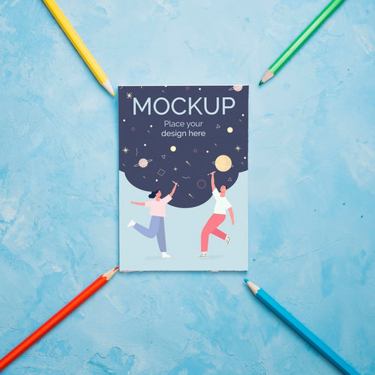 Free Flat Lay Artist Concept Assortment With Card Mock-Up Psd