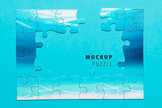 Free Flat Lay Assortment With Incomplete Puzzle Psd
