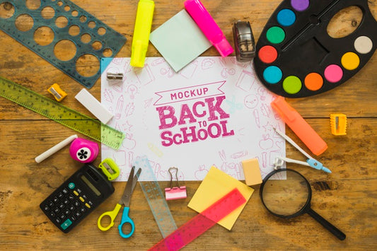 Free Flat Lay Back To School Mock-Up Psd