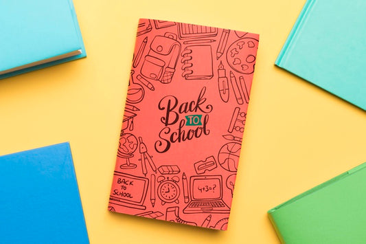 Free Flat Lay Back To School With Books Psd