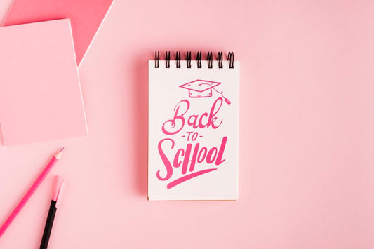 Free Flat Lay Back To School With Notepad Psd
