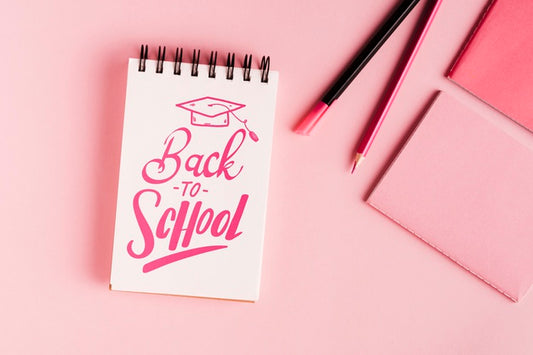 Free Flat Lay Back To School With Notepad Psd