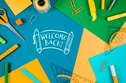 Free Flat Lay Back To School With Supplies Psd