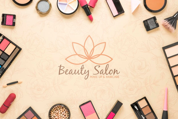 Free Flat Lay Beauty Salon Concept Psd