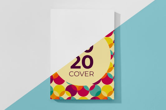 Free Flat Lay Book Mock-Up With Colorful Circles Psd