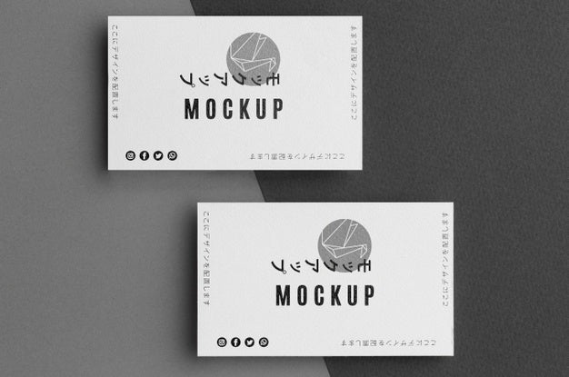 Free Flat Lay Business Card Mock-Up Arrangement Psd