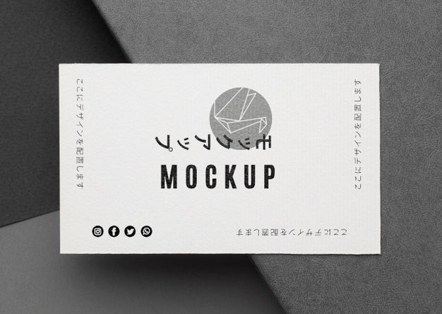 Free Flat Lay Business Card Mock-Up Arrangement Psd