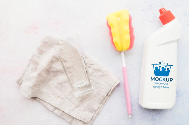 Free Flat Lay Cleaning Products Arrangement Psd