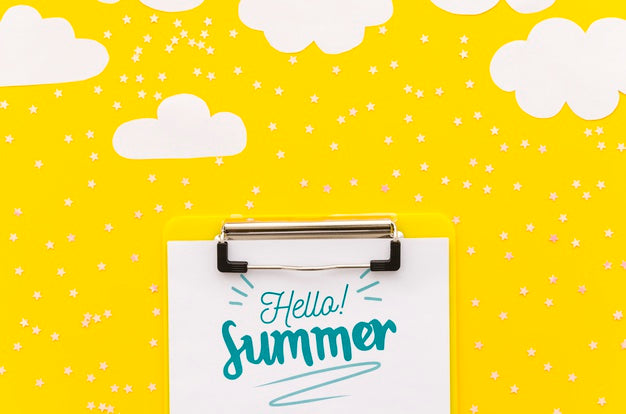 Free Flat Lay Cliupboard Mockup For Summer Concepts Psd