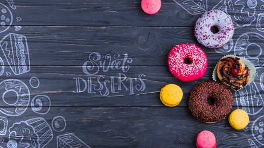 Free Flat Lay Composition Of Donuts Psd