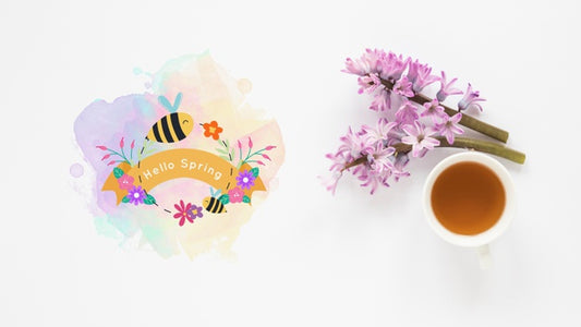 Free Flat Lay Copyspace Mockup For Spring Psd