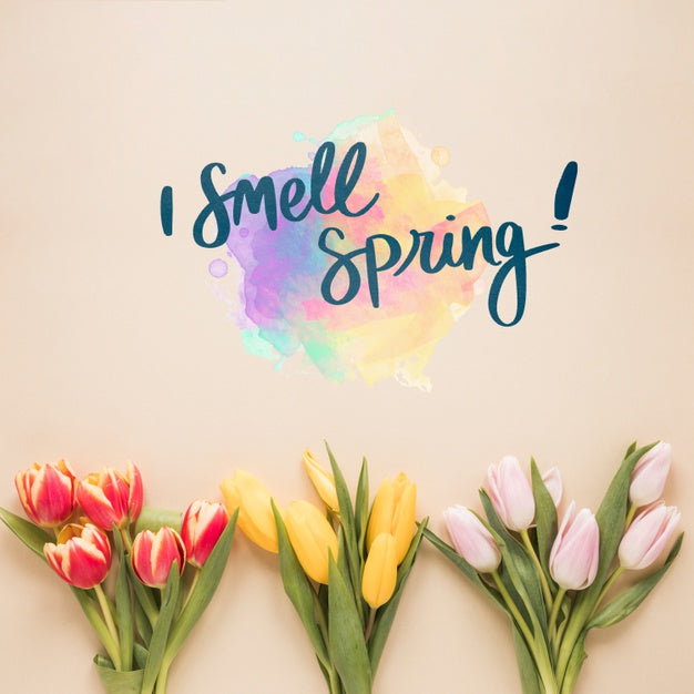 Free Flat Lay Copyspace Mockup For Spring Psd