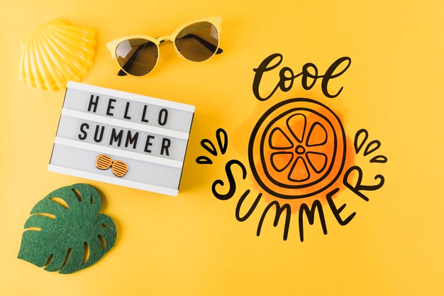 Free Flat Lay Copyspace Mockup For Summer Concepts Psd