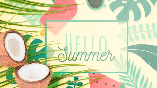 Free Flat Lay Copyspace Mockup With Summer Concept Psd