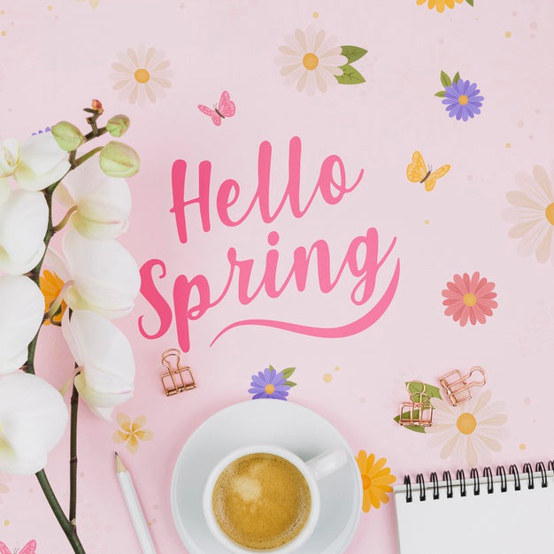 Free Flat Lay Copyspace With Spring Concept Psd