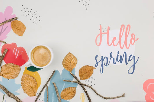 Free Flat Lay Copyspace With Spring Concept Psd