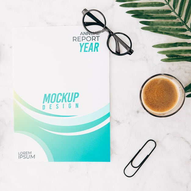 Free Flat Lay Cover Mockup On Workspace Psd