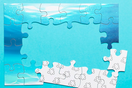 Free Flat Lay Decoration With Incomplete Puzzle Psd