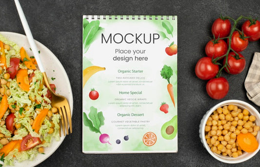 Free Flat Lay Delicious Healthy Food Mock-Up Psd