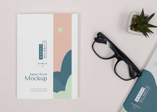 Free Flat Lay Desk Arrangement With Glasses Psd