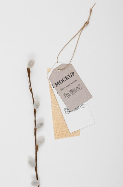 Free Flat Lay Eco Tags And Twig Arrangement Psd