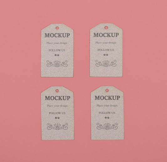 Free Flat Lay Eco Tags On Pink Background Psd