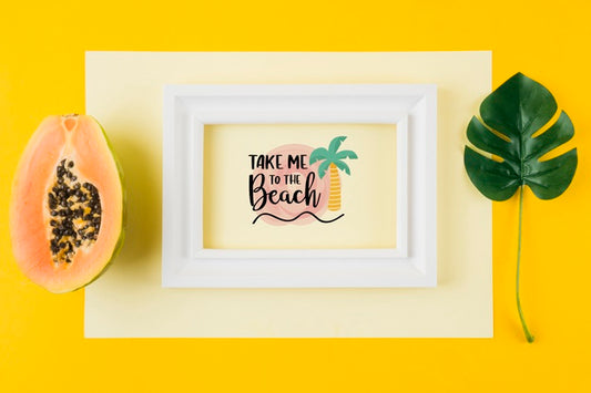 Free Flat Lay Frame Mockup For Summer Concepts Psd