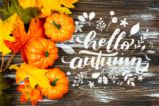 Free Flat Lay Frame With Pumpkins And Copy-Space Psd