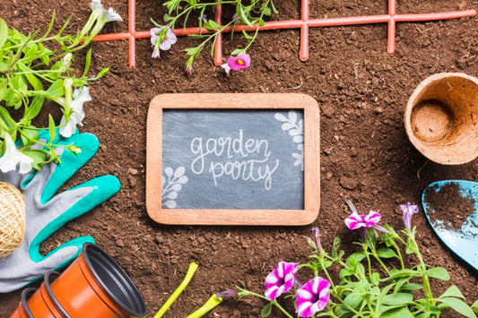 Free Flat Lay Gardening Tools And Wooden Frame Psd