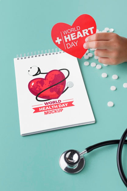 Free Flat Lay Health Day Mock-Up With Pills Psd