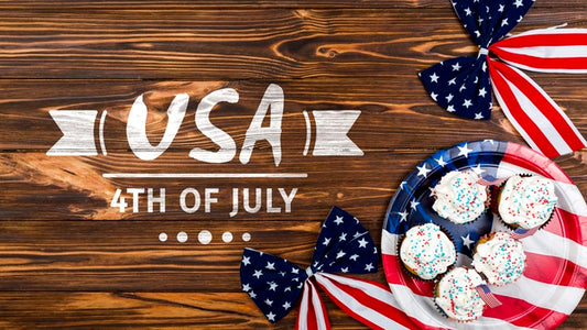Free Flat Lay Independence Day Mockup With Copyspace Psd