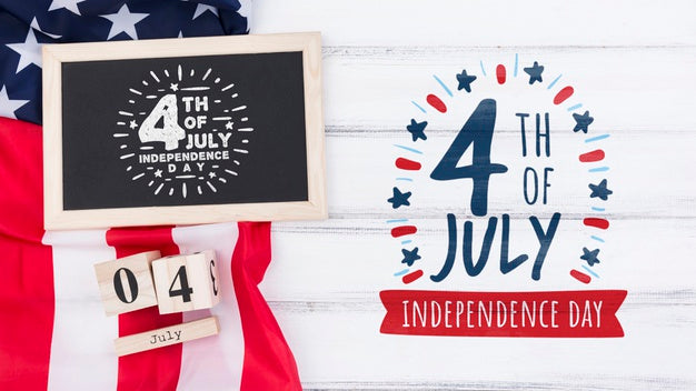 Free Flat Lay Independence Day Mockup With Copyspace Psd