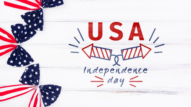 Free Flat Lay Independence Day Mockup With Copyspace Psd