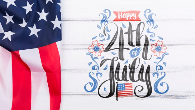 Free Flat Lay Independence Day Mockup With Copyspace Psd