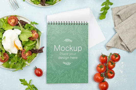 Free Flat Lay Mock-Up With Healthy Food Psd