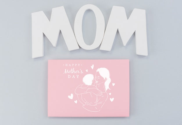 Free Flat Lay Mothers Day Card Mockup Psd