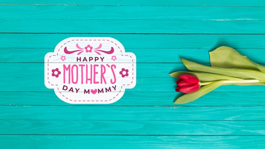 Free Flat Lay Mothers Day Composition With Copyspace For Logo Psd