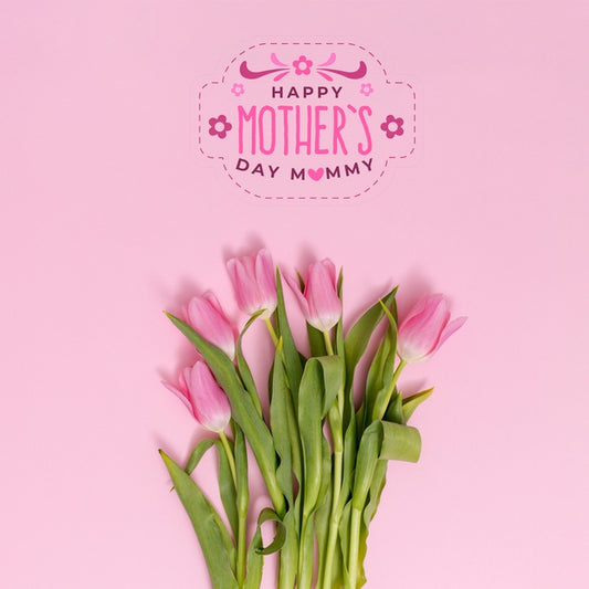 Free Flat Lay Mothers Day Composition With Copyspace For Logo Psd