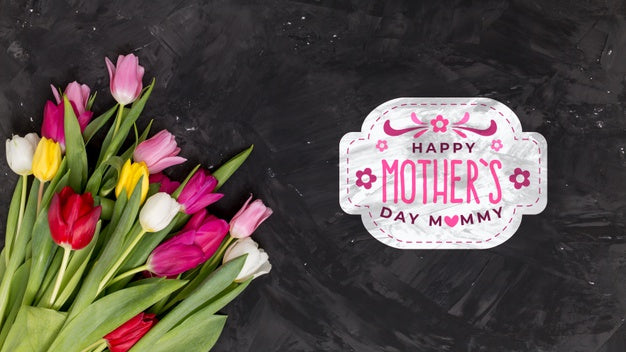 Free Flat Lay Mothers Day Composition With Copyspace For Logo Psd