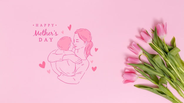 Free Flat Lay Mothers Day Composition With Copyspace For Logo Psd