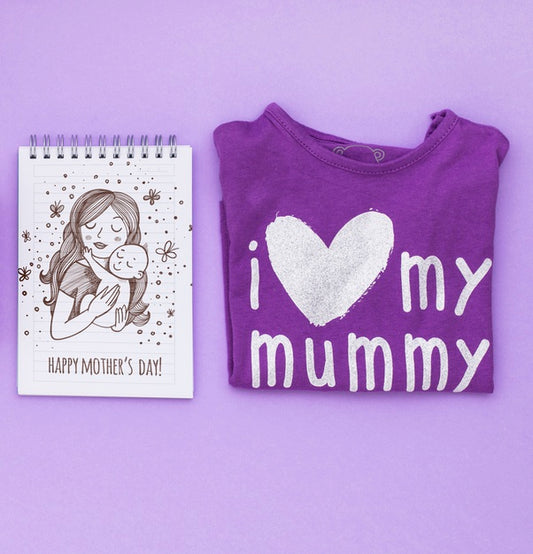 Free Flat Lay Mothers Day Composition With Notepad Mockup Psd