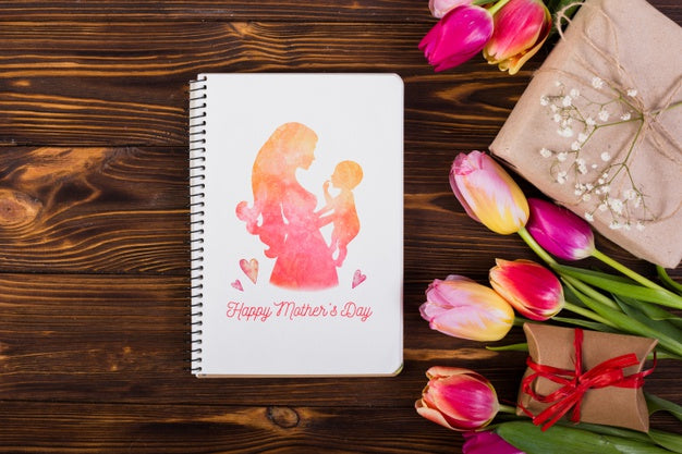Free Flat Lay Notebook Mockup For Easter Psd