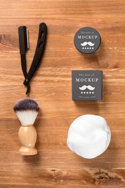Free Flat Lay Of Barbershop Products Psd