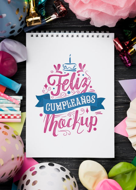 Free Flat Lay Of Birthday Concept Mock-Up Psd