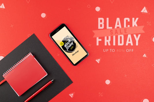 Free Flat Lay Of Black Friday Concept Mock-Up Psd