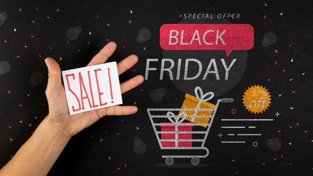 Free Flat Lay Of Black Friday Mock-Up Psd